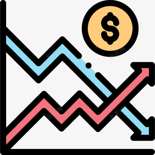 折线图分析39线颜色图标svg_新图网 https://ixintu.com 分析 折线 线图 颜色