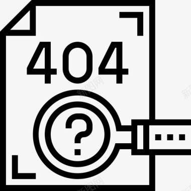 404网页和平面2线性图标图标