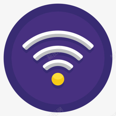 Wifi共工作空间4个扁平圆形图标图标
