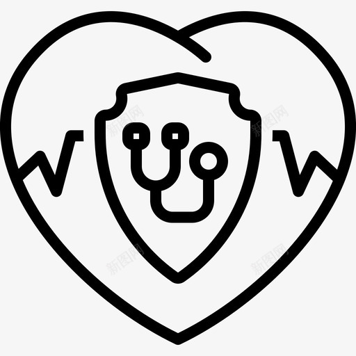 保险健康保险心脏图标svg_新图网 https://ixintu.com 保护 保险 健康保险 听诊器 心脏