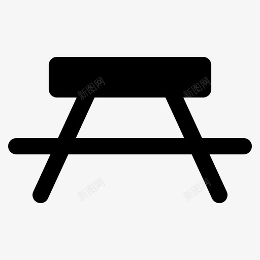 野餐桌长凳野营图标svg_新图网 https://ixintu.com 野营 野餐 长凳 雕文 餐桌