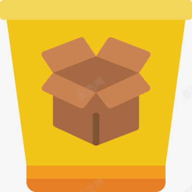 纸盒垃圾桶5扁平图标图标