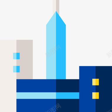 建筑与城市城市49平坦图标图标