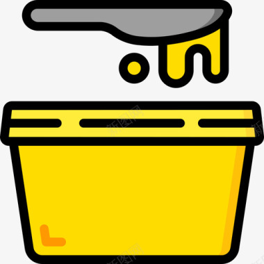 黄油塑料制品线性颜色图标图标