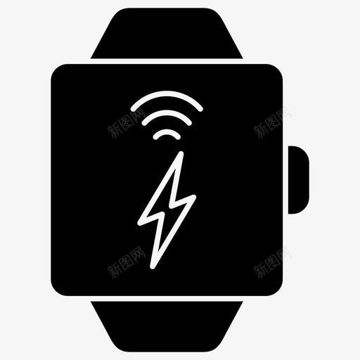 无线充电闪电智能手表字形图标svg_新图网 https://ixintu.com 充电 图标 字形 手表 无线 智能 闪电