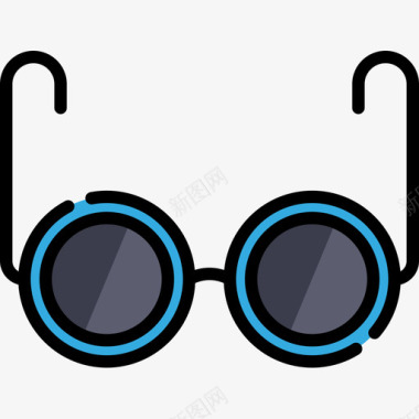 眼镜残疾人援助3线性颜色图标图标