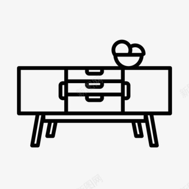 自助餐桌橱柜家具图标图标