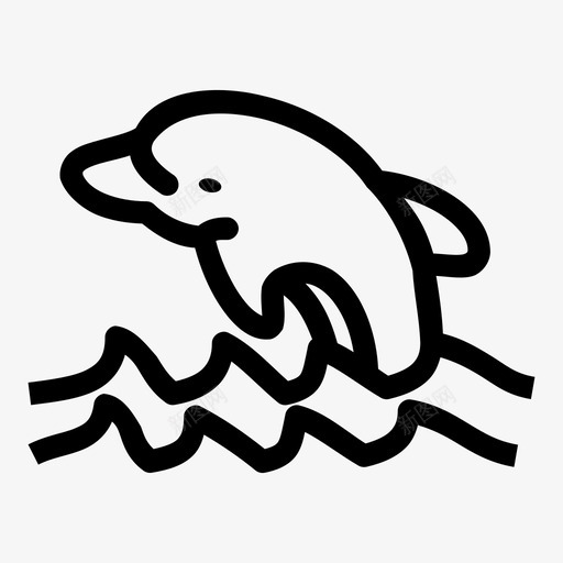 海豚鱼跳跃图标svg_新图网 https://ixintu.com 大海 海洋 海豚 游泳 跳跃