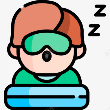 睡眠健康57线性颜色图标图标