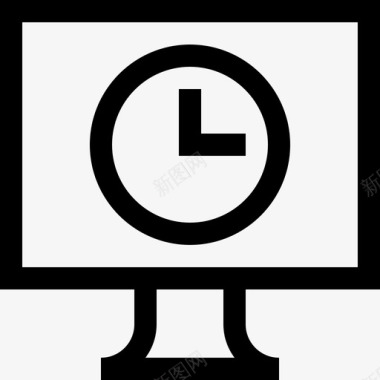 监视器速度表和时间2线性图标图标