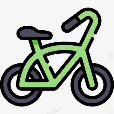 自行车嘻哈21线性颜色图标图标
