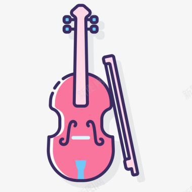 小提琴音乐120线性颜色图标图标