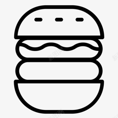 汉堡面包碳水化合物图标图标