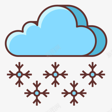 雨夹雪天气224线形颜色图标图标