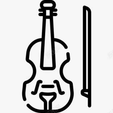 小提琴音乐多媒体线性图标图标