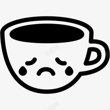 哭泣一杯咖啡表情图标图标