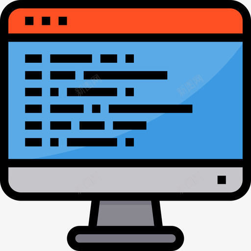 编码网站和窗口界面5线颜色图标svg_新图网 https://ixintu.com 界面 窗口 编码 网站 颜色