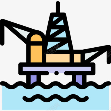 石油平台工业68线颜色图标图标