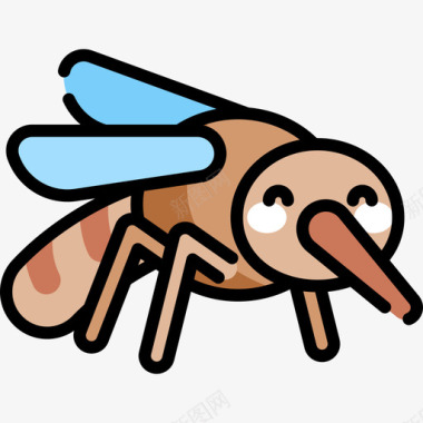 蚊子昆虫19线状颜色图标图标