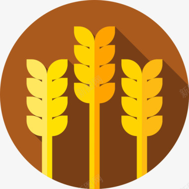 小麦农业34平坦图标图标