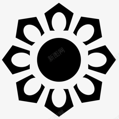 花抽象伊斯兰图标图标