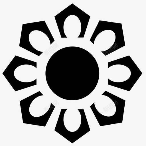 花抽象伊斯兰图标svg_新图网 https://ixintu.com 伊斯兰 圆形 太阳 抽象 装饰