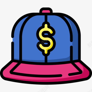 帽子嘻哈24线性颜色图标图标