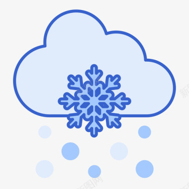降雪221天气线性颜色图标图标