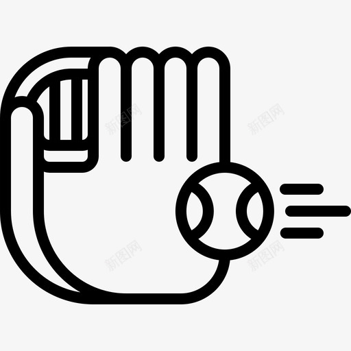 手套棒球50直线型图标svg_新图网 https://ixintu.com 手套 棒球 直线 线型