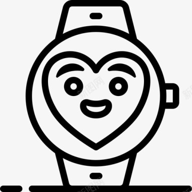 智能手表可爱的tech3直线型图标图标