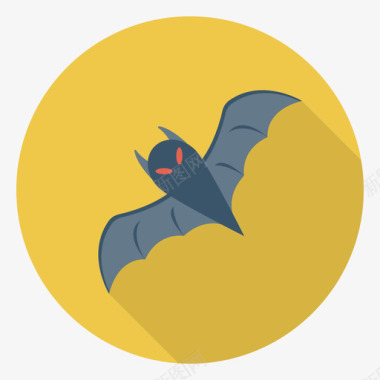 蝙蝠动物21圆形图标图标