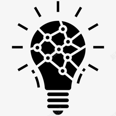 创意电灯泡逻辑思维图标图标