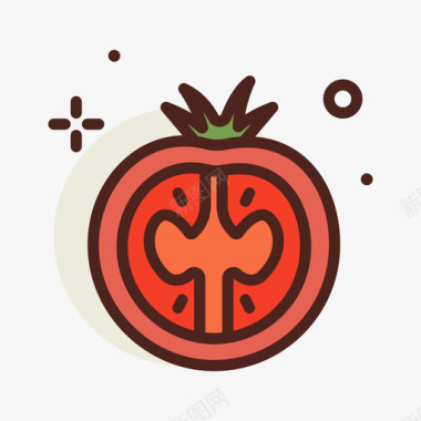 番茄水果29线形颜色图标图标