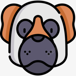 伯纳德圣伯纳德狗6线性颜色图标高清图片