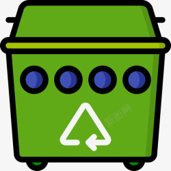 回收箱垃圾7线性颜色图标图标