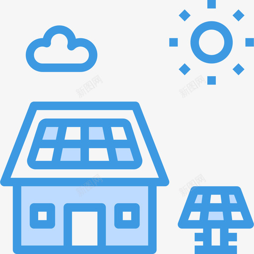 太阳能能源41蓝色图标svg_新图网 https://ixintu.com 太阳能 能源 蓝色
