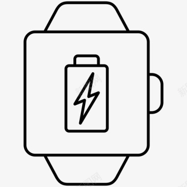 智能手表电池充电智能手表轮廓图标图标