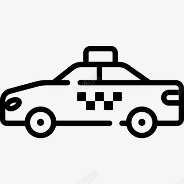 出租车车辆和运输11直线图标图标