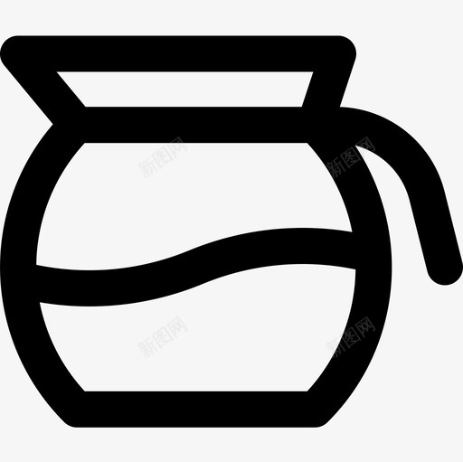 咖啡壶床和早餐25线性图标svg_新图网 https://ixintu.com 咖啡壶 早餐 线性