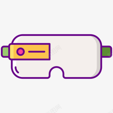 虚拟现实眼镜协同工作空间5线性颜色图标图标