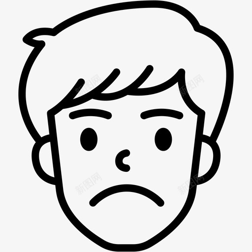 悲伤表情情绪图标svg_新图网 https://ixintu.com 悲伤 情绪 男人 表情