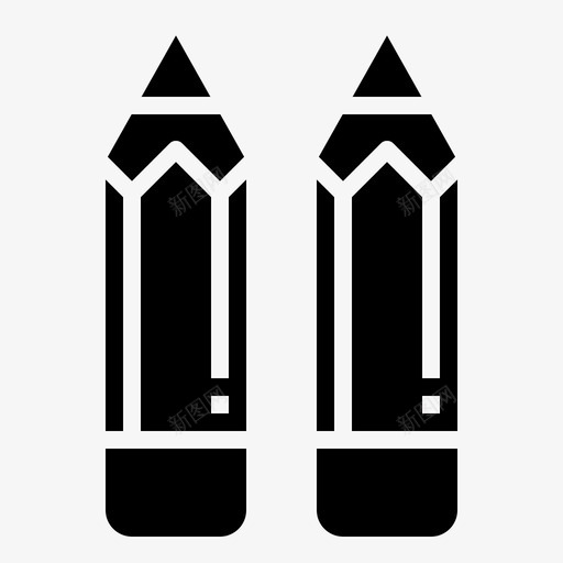 铅笔基本和通用3填充图标svg_新图网 https://ixintu.com 基本 填充 通用 铅笔