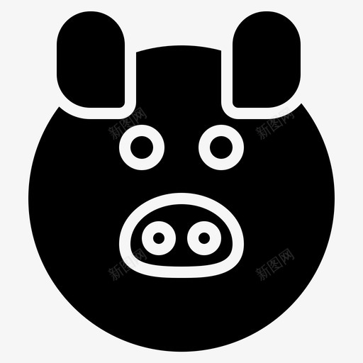 猪中国文化图标svg_新图网 https://ixintu.com 中国 中国文化 十二生肖 字形