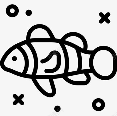 小丑鱼潜水24直线型图标图标