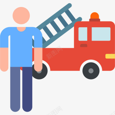 消防车紧急服务37彩色图标图标
