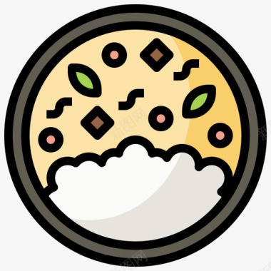 咖喱东方食物9原色图标图标