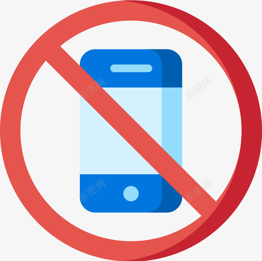 没有手机信号和禁令5平图标svg_新图网 https://ixintu.com 信号 手机 没有 禁令