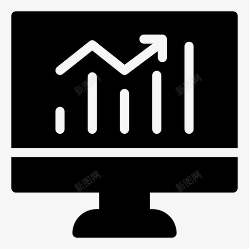 增长图表屏幕图标svg_新图网 https://ixintu.com 云计算 图标 图表 增长 字形 屏幕 统计