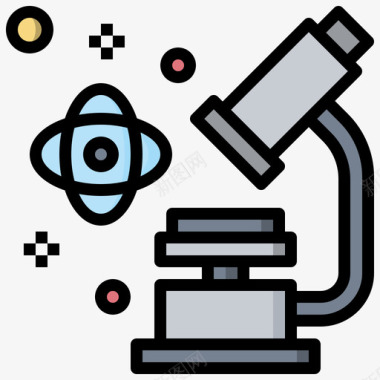 显微镜实验室57线性颜色图标图标