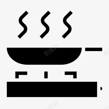 烹饪油炸煎锅图标图标